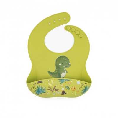 Bavaglino con tasca in silicone - Dinosauro Cracky - BAVETTE E BAVAGLINI - Bavaglino con tasca in silicone - Dinosauro Cracky - BAVETTE E BAVAGLINI -