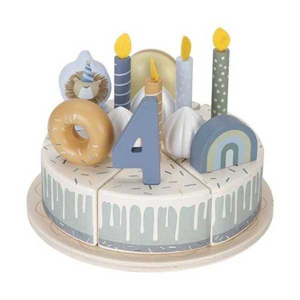 Torta di compleanno in legno Blu - 26 pezzi