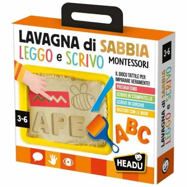 HEADU- LAVAGNA DI SABBIA LEGGO E SCRIVO MONTESSORI