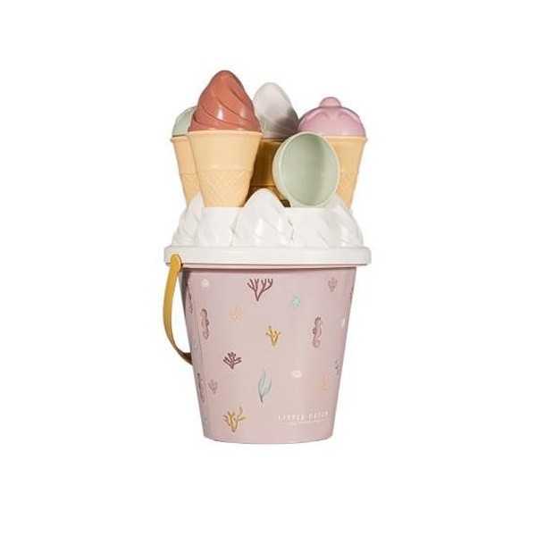 LITTLE DUTCH-Set da spiaggia Ice Cream Ocean Dreams Rosa