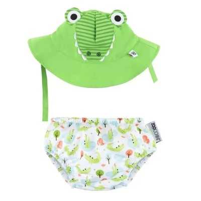 -ZOOCCHINI-SET DI PANNOLINI DA BAGNO E CAPPELLINO DA SOLE PER BAMBINI, AIDAN THE ALLIGATOR -ZOOCCHINI-SET DI PANNOLINI DA BAGNO E CAPPELLINO DA SOLE PER BAMBINI, AIDAN THE ALLIGATOR