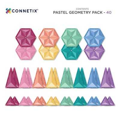 -CONNETIX-Confezione Geometria Pastello 40 pz -CONNETIX-Confezione Geometria Pastello 40 pz