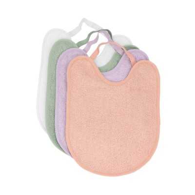 -TUTETE-Pack 4 Bavagli Spugna Plastificati Rosa, Malva, Sage, Ivory -TUTETE-Pack 4 Bavagli Spugna Plastificati Rosa, Malva, Sage, Ivory