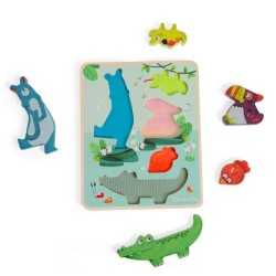 Puzzle sensoriale ad incastro in legno, Giungla - GIOCHI IN LEGNO - Puzzle sensoriale ad incastro in legno, Giungla - GIOCHI IN LEGNO -